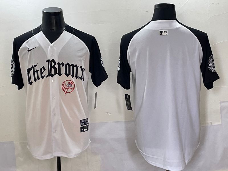 Men 2025 New York Yankees Blank White black Five generations Joint Name Nike MLB Jersey style 53->new york yankees->MLB Jersey